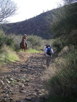 Students enjoying horse back riding.