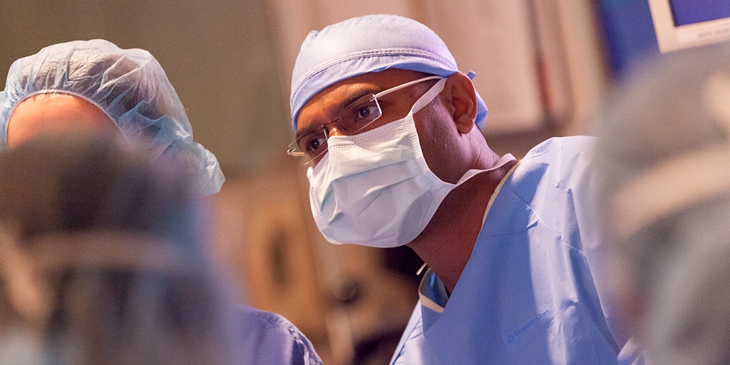 Mayo Clinic chief resident performing surgery in the operating room