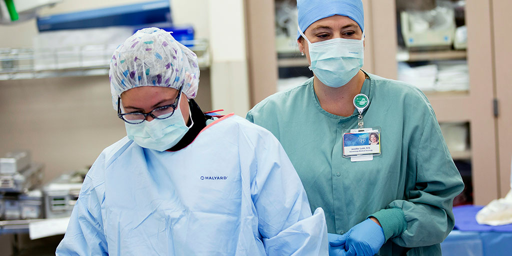Mayo Clinic perioperative nurses in a hospital room