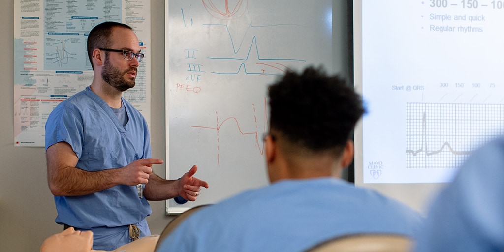 Mayo Clinic cardiovascular invasive specialist students attending a lecture