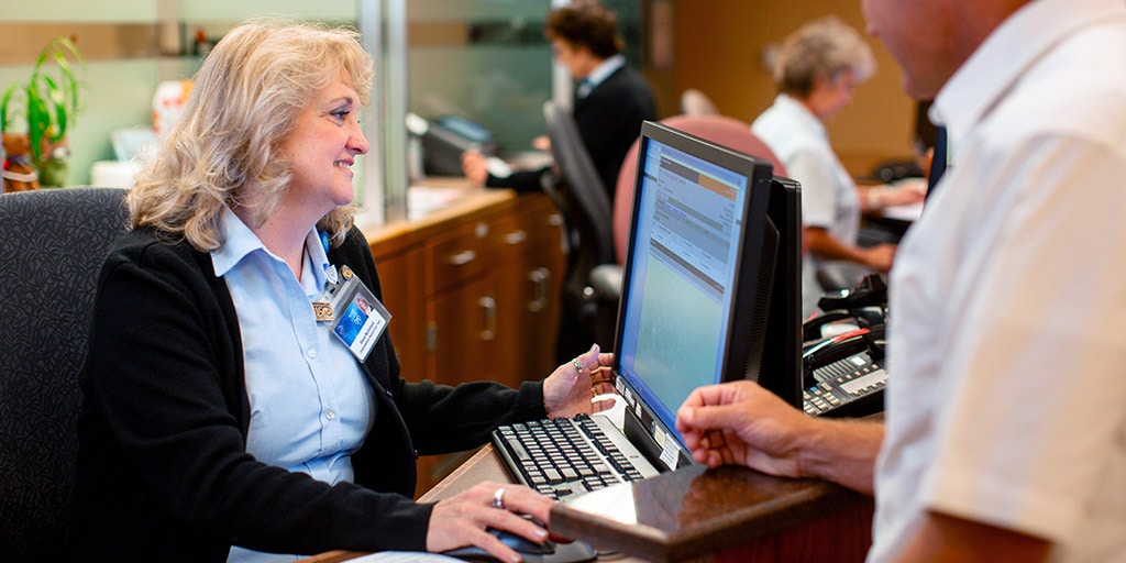 A Mayo Clinic health information manager reviewing files