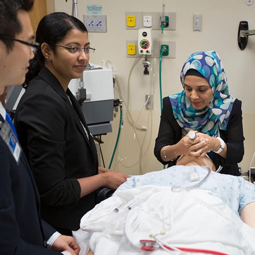 Group of students in a simulation patient experience