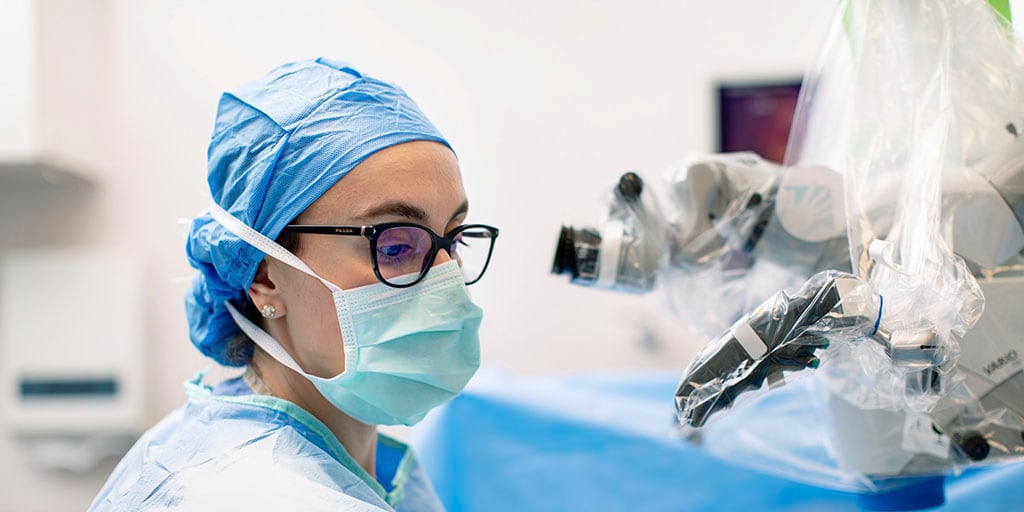 Andrology fellow working in the lab at Mayo Clinic in Rochester, Minnesota.