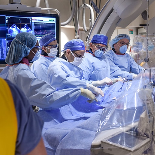 Interventional Cardiologists complete a procedure
