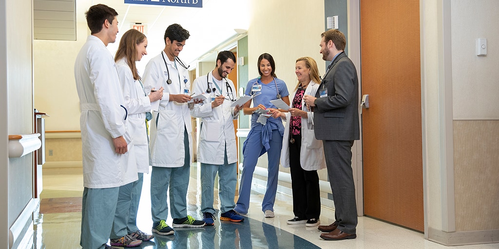 Cardiovascular Diseases faculty members meeting together at Mayo Clinic in Jacksonville, Florida.