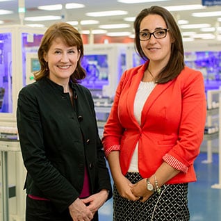 Bobbi Pritt, M.D., (left) is the director of the M.D. fellowship and Elli Theel, Ph.D., (right) is the director of the Ph.D. fellowship.