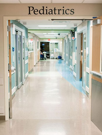 Entrance to Pediatrics at Mayo Clinic in Rochester, Minnesota.
