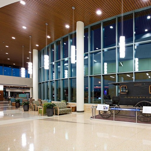 Cancer Center lobby at Mayo Clinic in Phoenix, Arizona.