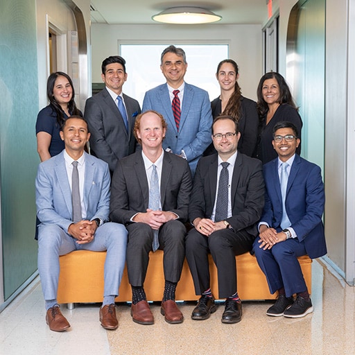 Group photo of nine people from Gastroenterology Fellowship at Mayo Clinic in Jacksonville, Florida.