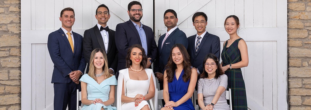 Gastroenterology Fellowship graduates and faculty pose for a group photo at the 2023 graduation celebration.