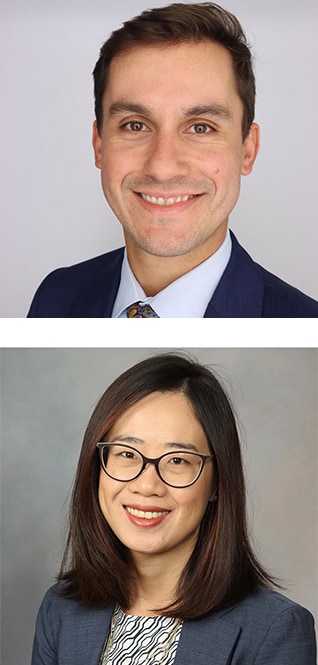 Headshots of Douglas Simonetto, M.D. and Iris Wang, M.D.