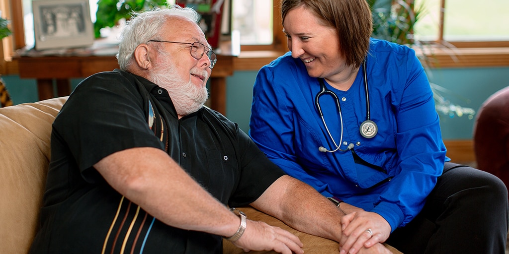 Geriatric patient getting care