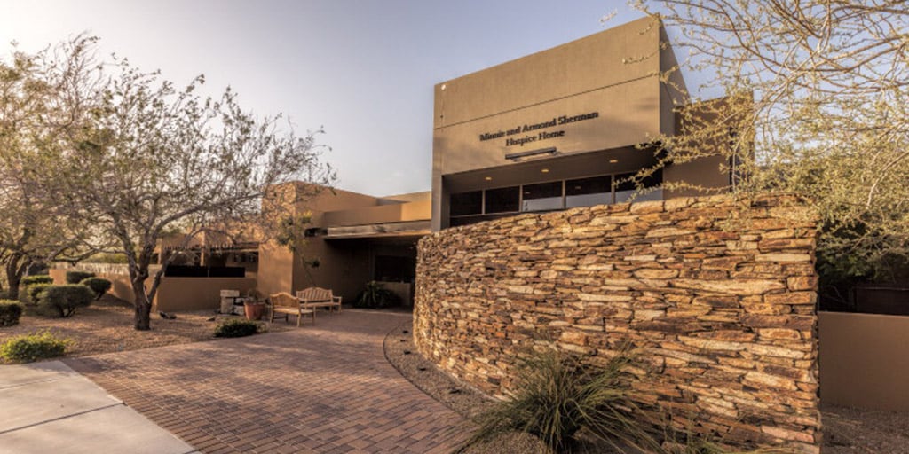 The exterior of the Sherman Home building at Mayo Clinic in Phoenix, Arizona.