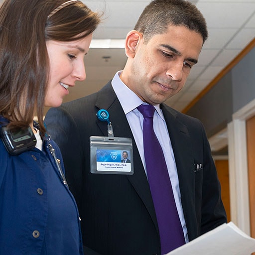 Mayo Clinic physician collaborating in the clinic