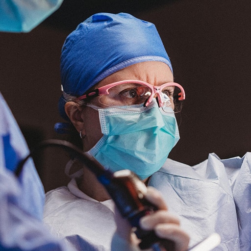 Residents in the Integrated Community and Rural Surgery Residency in an operating room