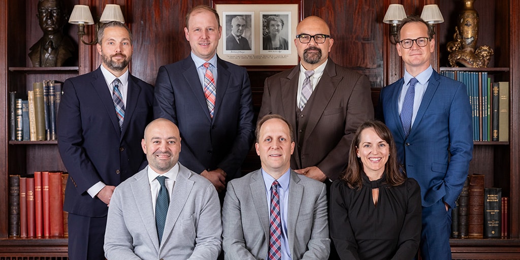 Group portrait of seven people from the International Hepatopancreatobiliary Surgery Fellowship division at Mayo Clinic in Rochester, Minnesota.