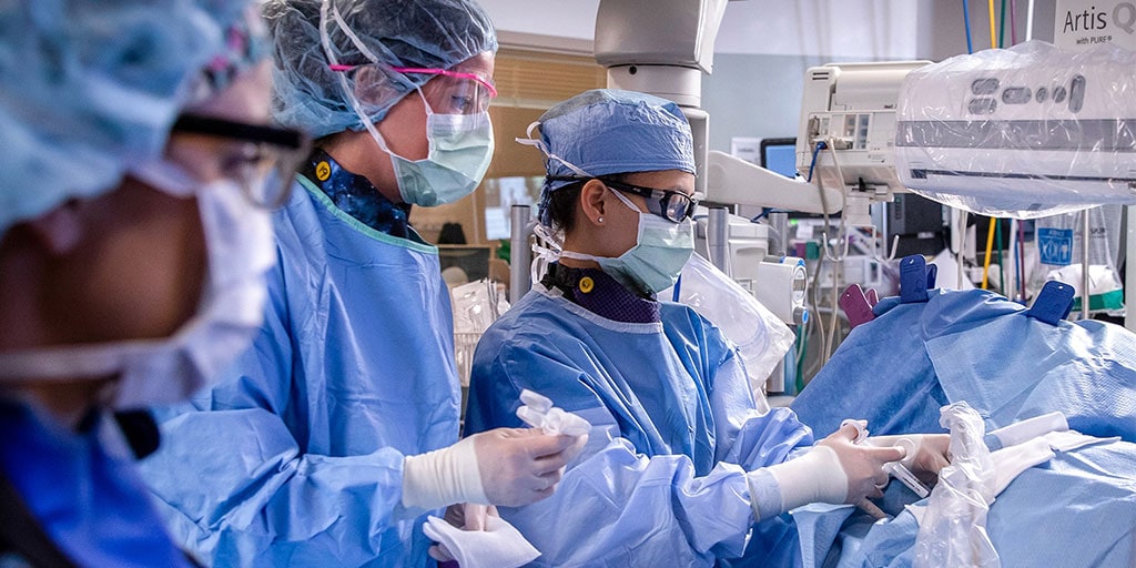 Interventional radiology procedure at Mayo Clinic in Jacksonville, Florida.