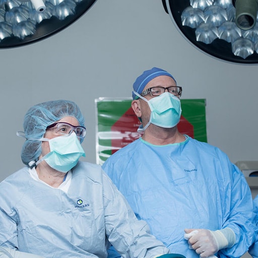 Mayo Clinic Laparoscopic Colon and Rectal Surgery fellows during a procedure