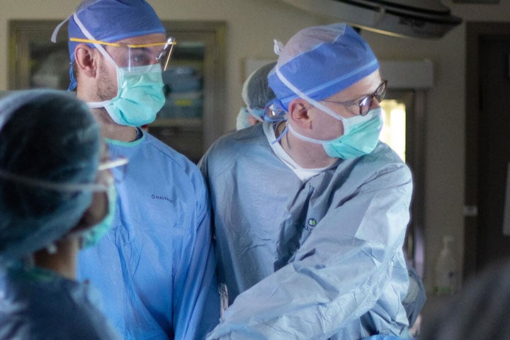 Minimally Invasive Gynecologic Surgery fellows in an operating room at Mayo Clinic in Rochester, Minnesota.