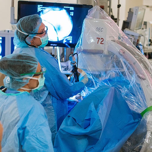 Mayo Clinic physician performing a urology surgery in the operating room
