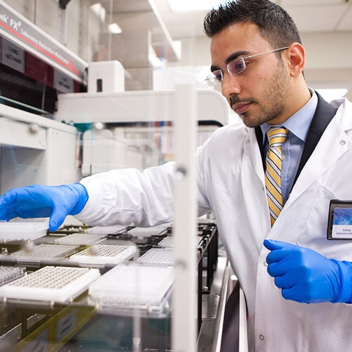 Molecular Genetic Pathology Fellow working in the lab at Mayo Clinic in Rochester, MN.