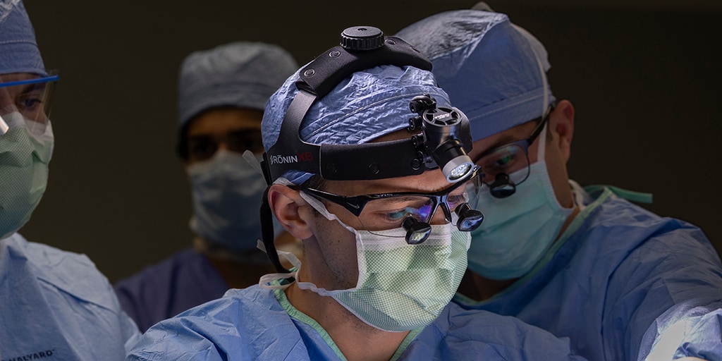 Residents performing surgery