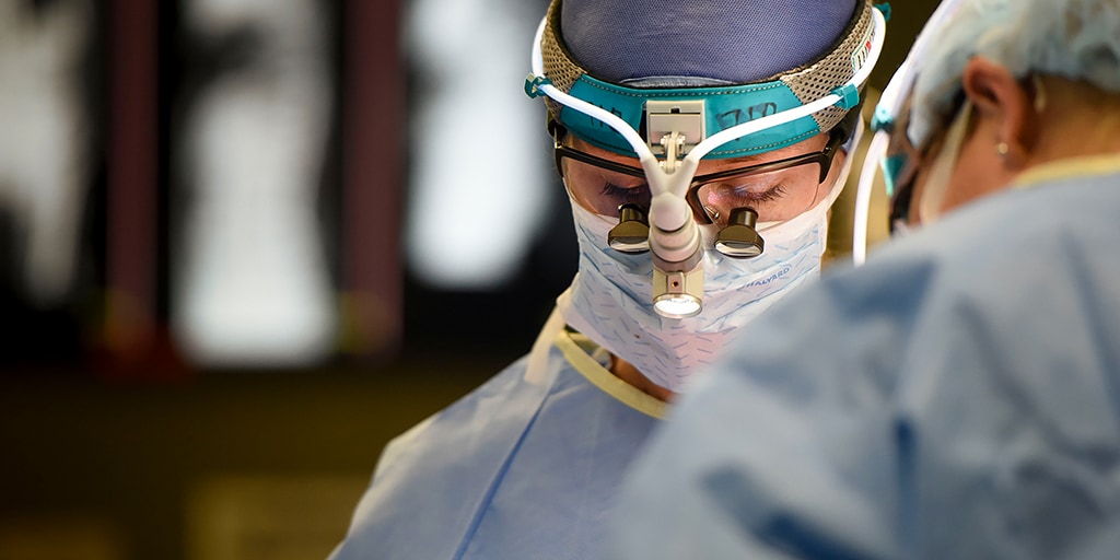 Mayo Clinic neurologic surgeon in the operating room