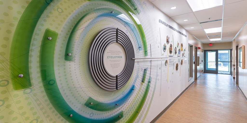 Hallway of the cyclotron facility in the Division of Nuclear Medicine at Mayo Clinic in Florida