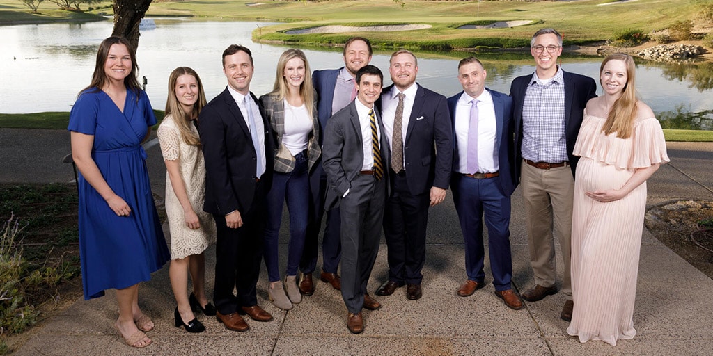 Otolaryngology residents pose for a group photo at the Chief Dinner and Graduation Ceremony 2022.