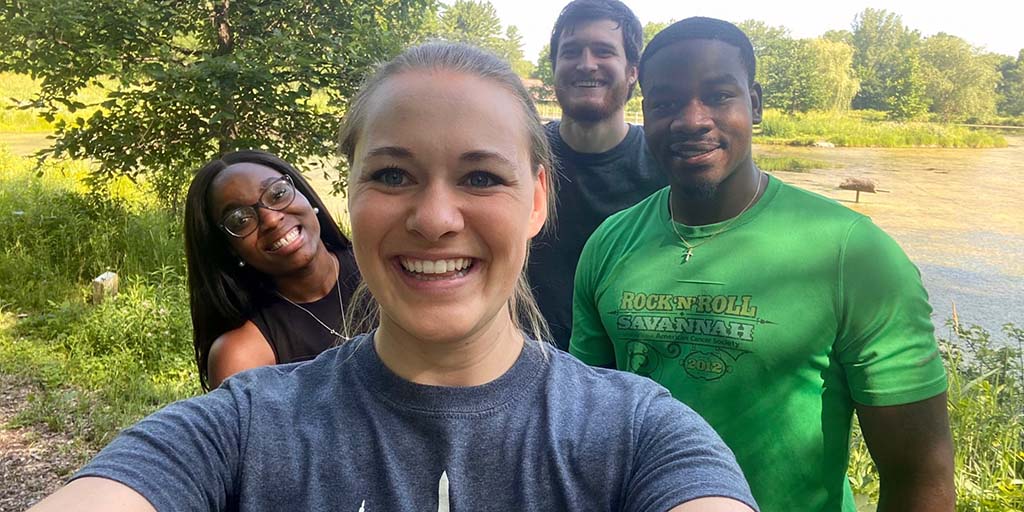 Otolaryngology residents out on a hike together