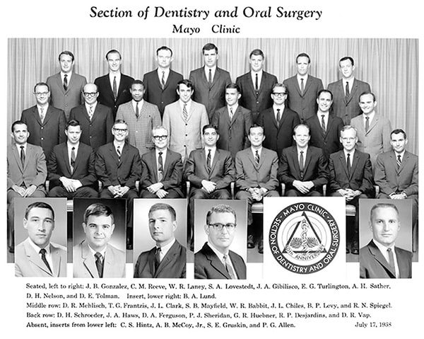 Historical photo of the section of dentistry and oral surgery in 1968