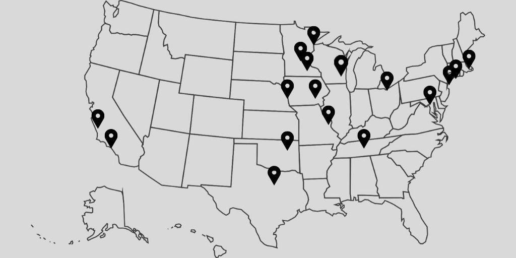 Map of where graduates of the Psychiatry Residency have gone after graduation.