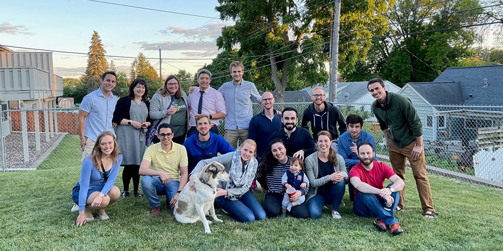 Psychiatry residents hanging out together at a local park.