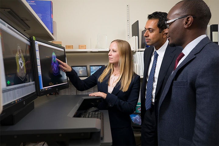 Radiation Oncology fellows looking at scans at Mayo Clinic in Phoenix, Arizona.