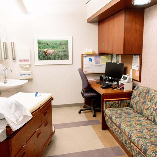 Exam room in the Gonda building at Mayo Clinic