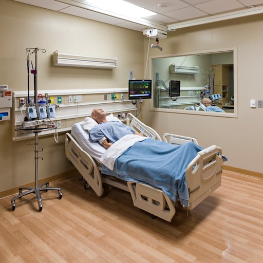Medical-surgical task training room in the Mayo Clinic Multidisciplinary Simulation Center