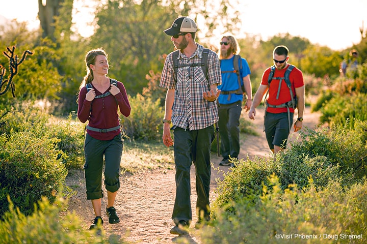 Group of people hiking in Phoenix area