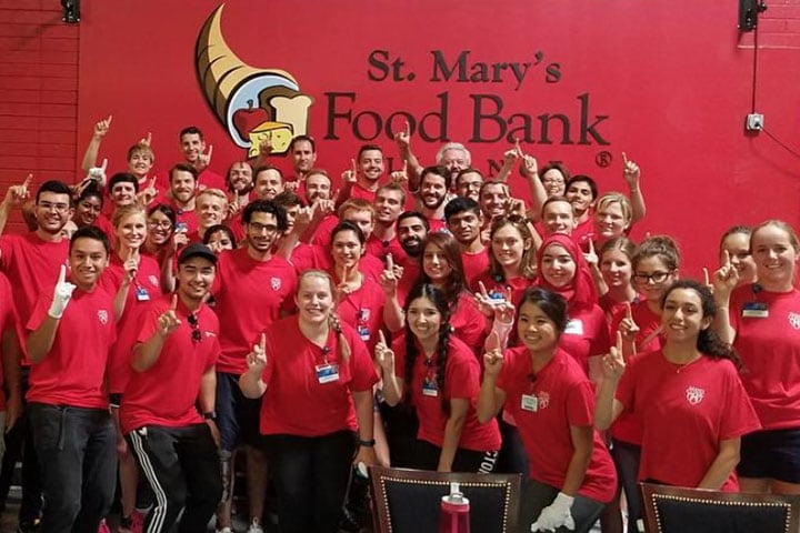 Mayo Clinic students volunteering at St. Mary's Food Bank in Phoenix