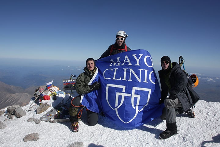 Trio of medical students use selective week to make trek to Europe’s tallest summit