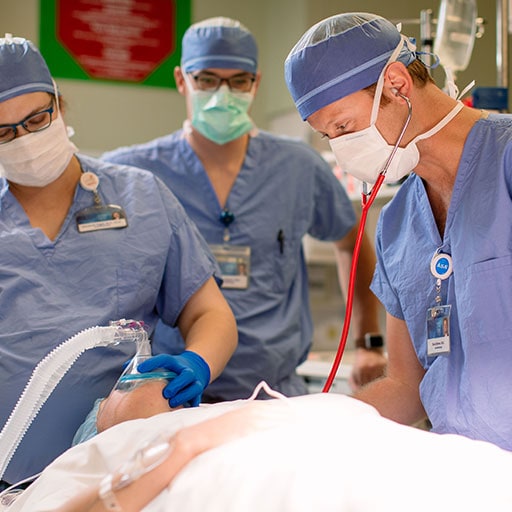 Mayo Clinic nurse anesthetists monitoring a patient